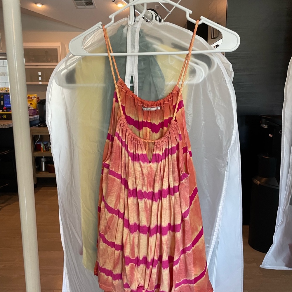 Language Orange and Pink Top